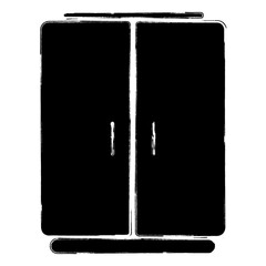 fridge icon, brush strokes, vector illustration on white background.