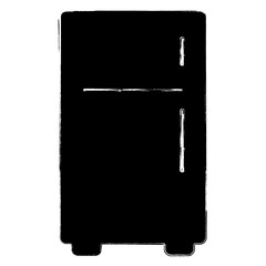 fridge icon, brush strokes, vector illustration on white background.