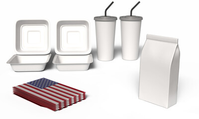 3D Illustration US Hamburger Menu