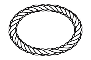 Braided Rope Oval Loop – Decorative Twisted Cord Vector Element for Frames and Borders