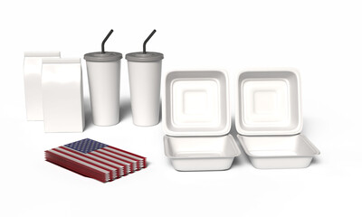 3D Illustration US Hamburger Menu