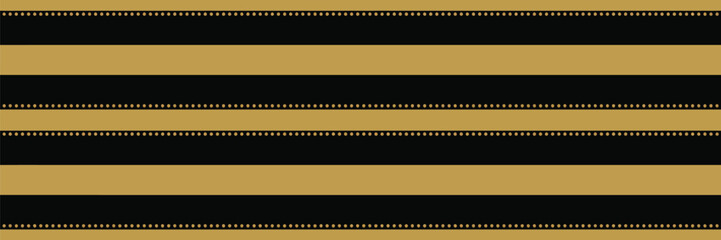 Pattern of black and gold horizontal stripes with lines of small dots between each stripe design art deco