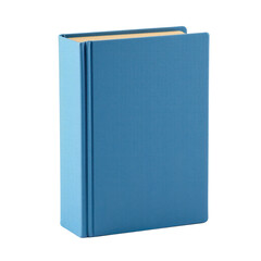 Blue Hardcover Book with Blank Cover on White Background