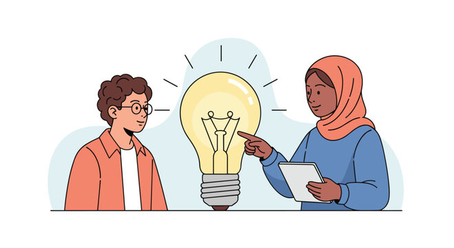 Brainstorming session with diverse team sparking innovation and new ideas in modern workspace for digital marketing and business growth