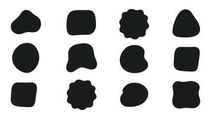 Abstract Black Blob Silhouette Vector Set – Minimal Organic Shapes