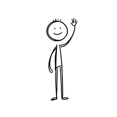 friendly man with a smile simple one line vwctor image doodle style