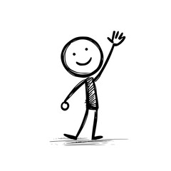 friendly man with a smile simple one line vwctor image doodle style