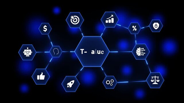 Digital Network Diagram With Icons Representing Value Creation and Business Concepts image photo
