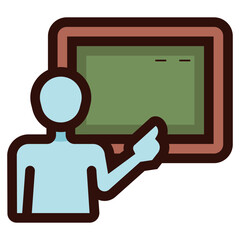 teacher teaching class icon illustration
