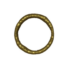 A Sparkly Gold Ring with a Jagged Edge and Glittering Texture Against a Black Background
