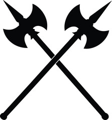 Crossed Battle Axes Silhouette