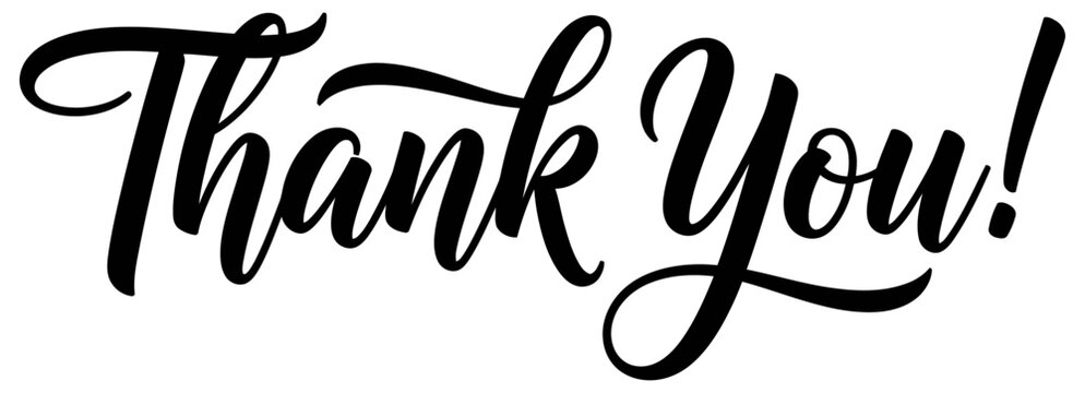 Elegant Thank You Calligraphy Illustration for Cards and Appreciation