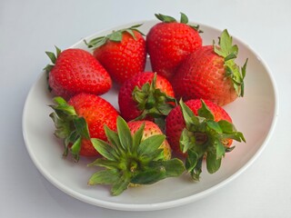 strawberries on a plate
