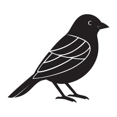 Painted bunting silhouette black vector icon