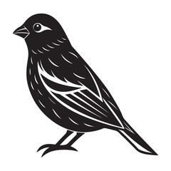 Purple finch silhouette vector icon
