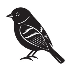 Ruby crowned kinglet silhouette vector icon