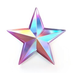 Obraz premium Star symbol iridescent white background celebration simplicity.