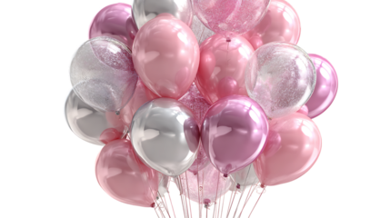 pink balloon isolated on white