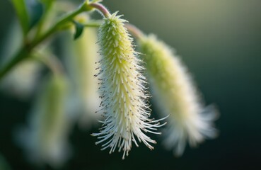 Obraz premium Close up shot shows snakeroot flower in bloom. Actaea racemosa also known as black cohosh. Blossom grows in nature, garden. Fresh plant used in medicine as homeopathy herb.