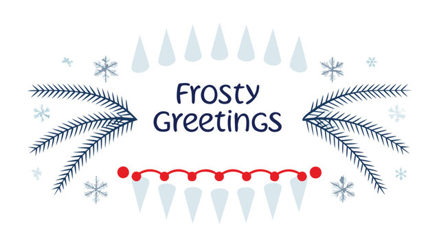Festive frosty greetings with simple and clean typography in cmyk and grayscale color palette featuring bold red green blue yellow cyan and magenta accents