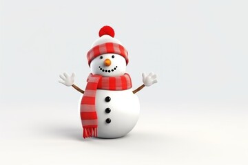 Fototapeta premium Christmas snowman winter white.