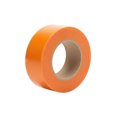 Orange Roll of Adhesive Tape on White Background Isolated