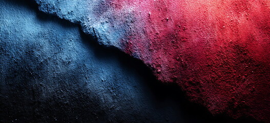 abstract gradient background with blue and red colors. dark background with a grainy texture. background for design. minimal concept. ample copy space.