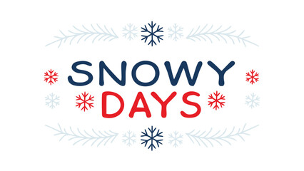 Bold modern typography design with a snowy winter theme featuring clean lines and a vibrant color palette for versatile graphic applications