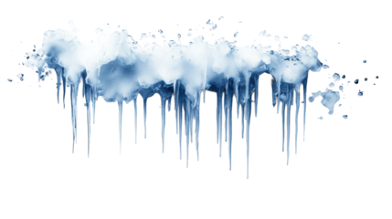 Frozen Icicles on a Transparent Background