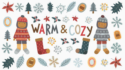 A warm and cozy festive design featuring a delightful illustration perfect for holiday celebrations and winter themes rendered in vibrant cmyk colors and clean vector graphics