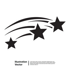 Obraz premium Three Shooting Stars Streaking Across a Dark Background with Copy Space for Text