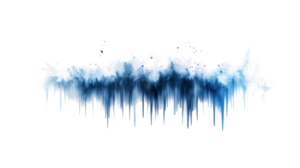 Abstract Blue Icicles on Transparent Background