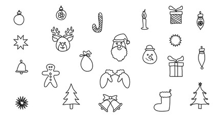 minimalist Christmas themed line art