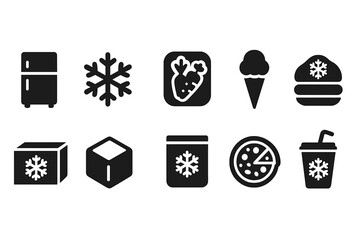 Food and drink solid icon set. Restaurant and beverage solid icons collection