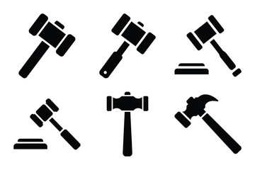 auction hammer Simple silhouette icon graphic