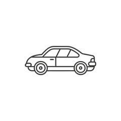 Simple outline drawing of a car isolated on white background