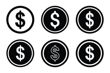 dollar coin Simple silhouette icon graphic