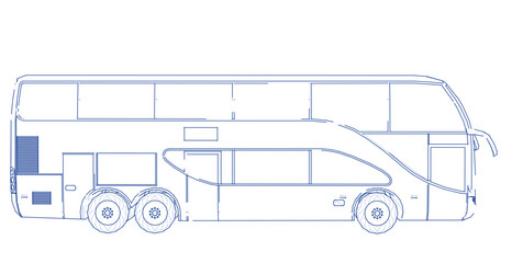 bus sketch concept 3d illustration	
