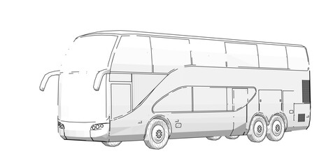 bus sketch concept 3d illustration	
