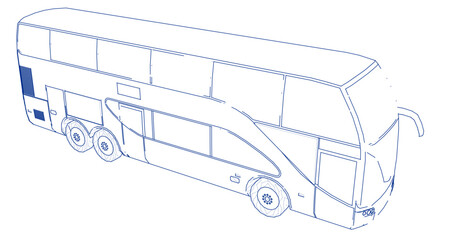 bus sketch concept 3d illustration	
