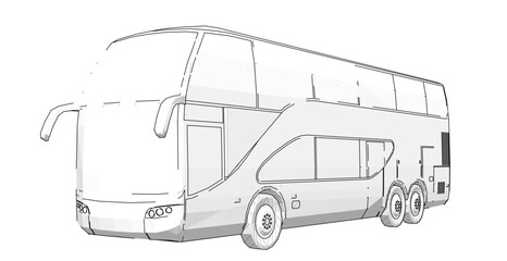 bus sketch concept 3d illustration	
