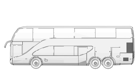 bus sketch concept 3d illustration	
