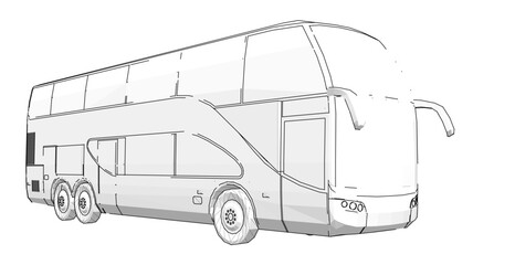 bus sketch concept 3d illustration	
