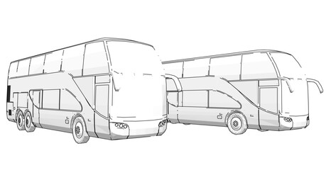 bus sketch concept 3d illustration	
