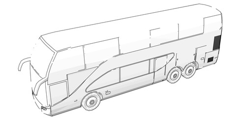bus sketch concept 3d illustration	

