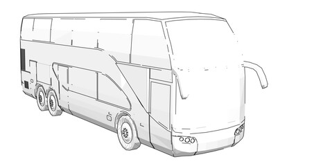 bus sketch concept 3d illustration	
