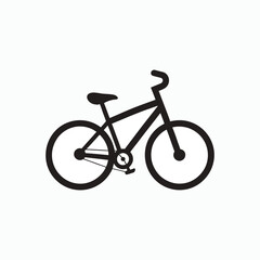Black silhouette of a bicycle isolated on white background

