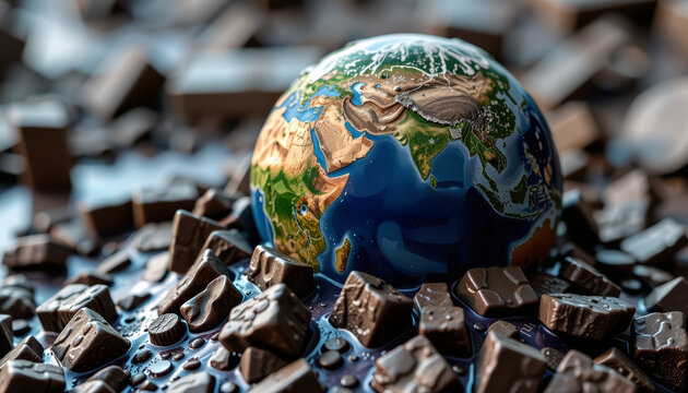 Global economy facing inflation challenges melting earth symbolizes economic pressure in a turbulent environment