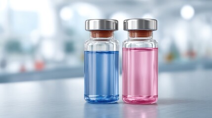 Innovative breakthroughs in chemistry. The future evolution of chemistry. A futuristic research lab scene showing a scientist analyzing.