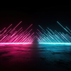 Dynamic abstract light beams illuminate a dark expansive space, creating a vibrant digital backdrop with futuristic energy and glowing lines ,focus ,abstract ,illuminate